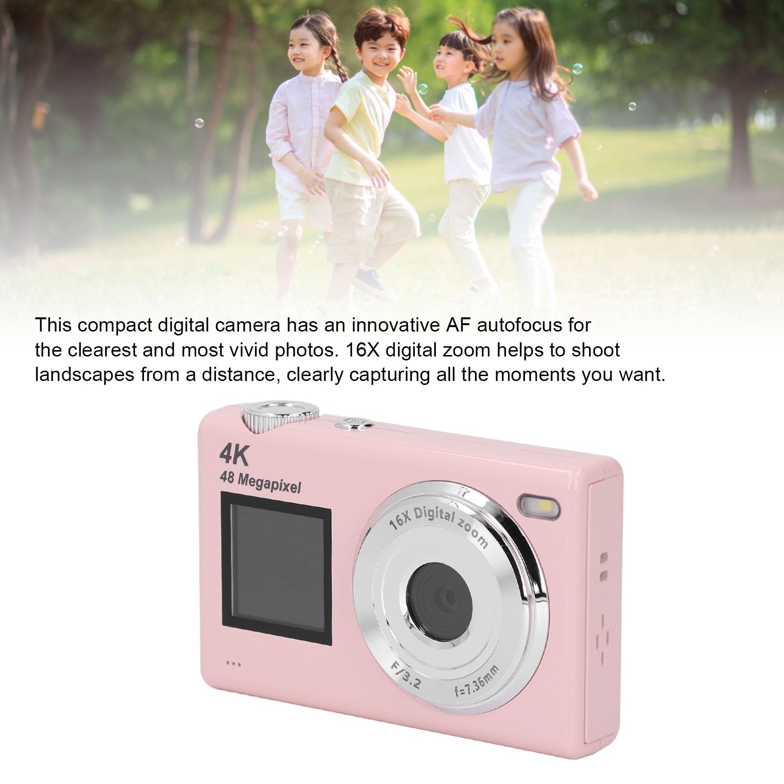 Accesorios de la cámara compacta para niños 4K rosa restaurada