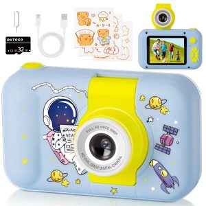 71C-GnB6o8L.jpg Appareil photo enfant QUTOGO jaune blanc reconditionné - image 1