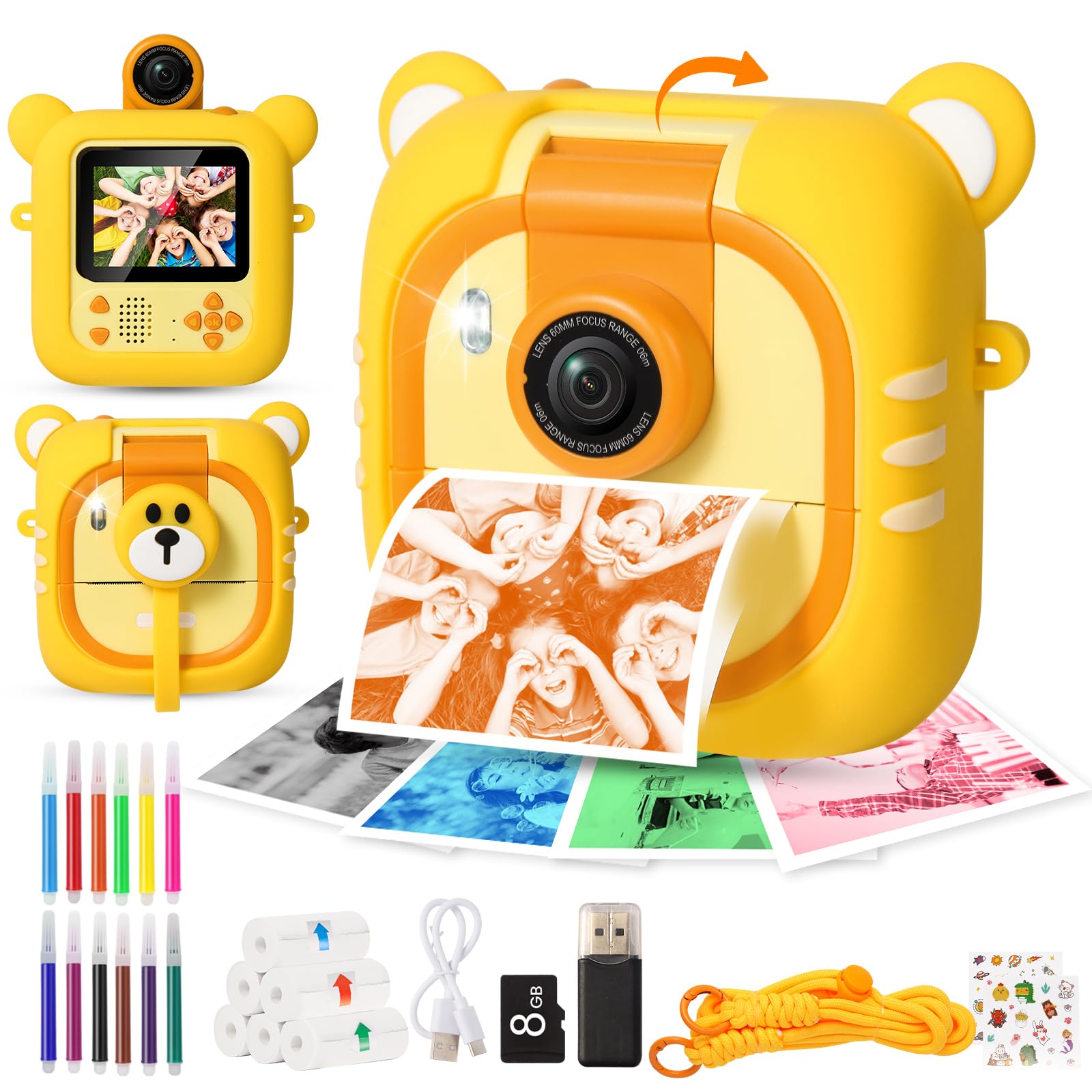 Cámara instantánea infantil ARNSSIEN M2 amarillo orange reacondicionado
