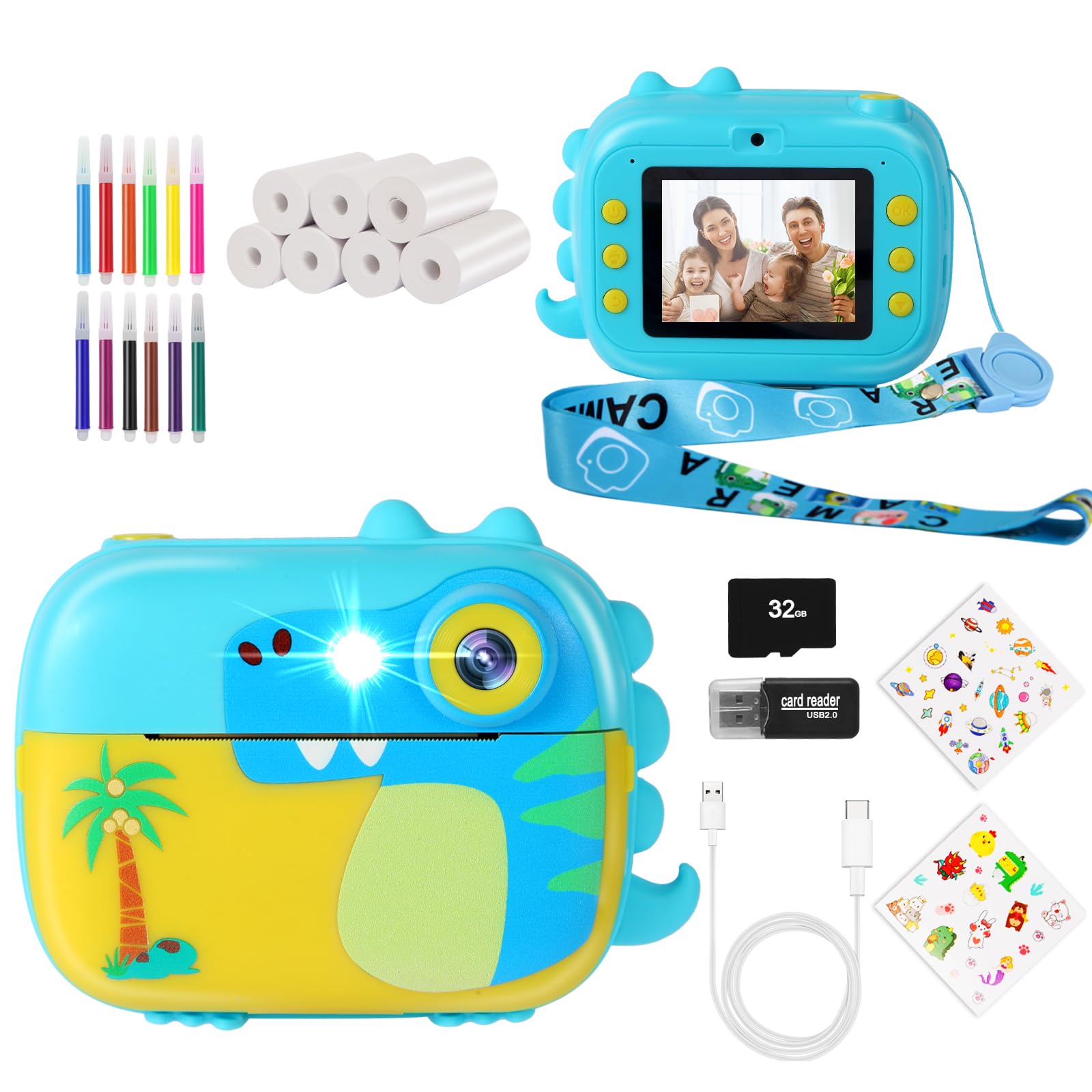 Cámara instantánea infantil ARNSSIEN M3 azul reacondicionado