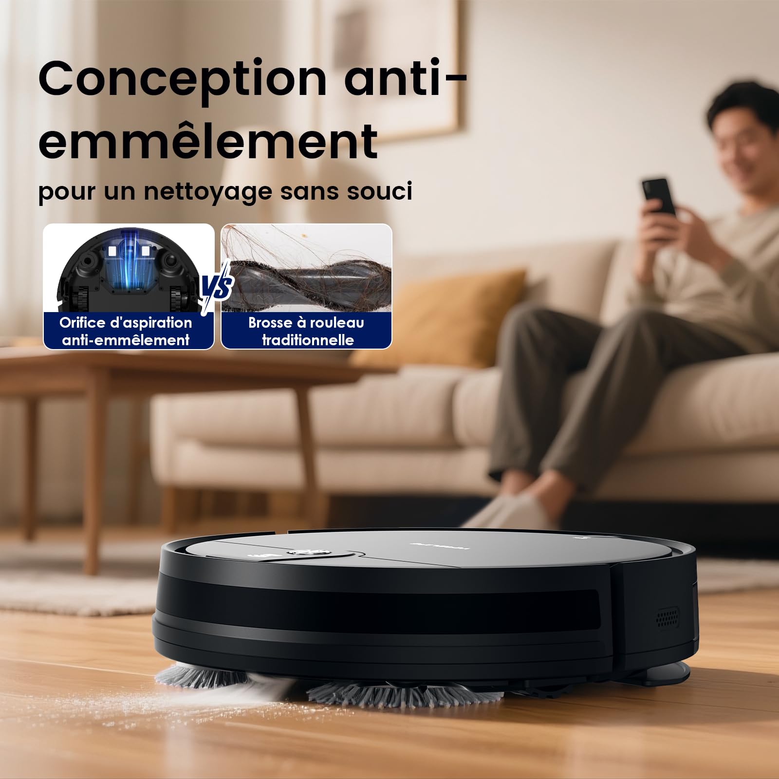 VersLife L6 4000 Pa Staubsauger und Wischroboter schwarz wiederaufbereitet – Bild 4