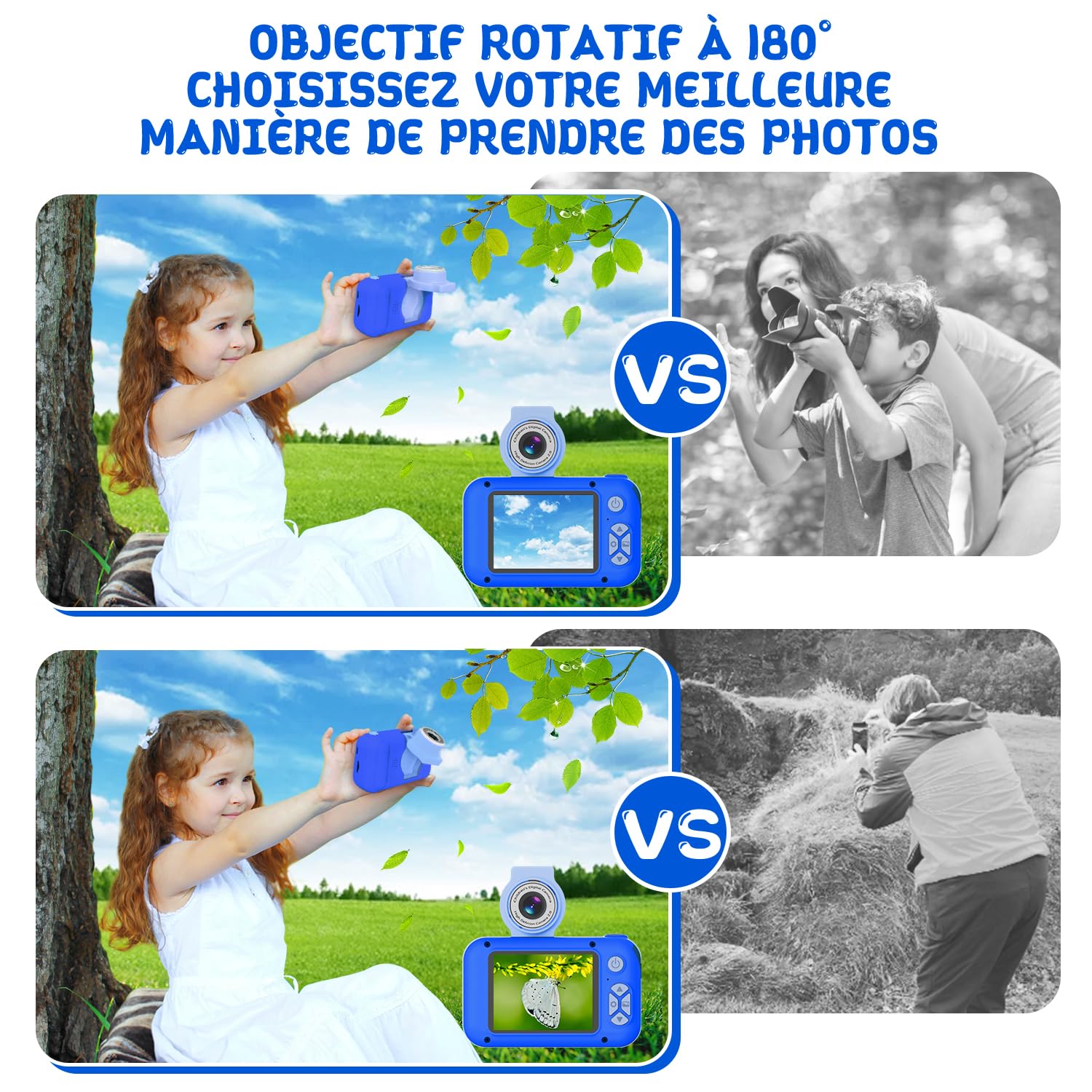 Appareil photo enfant ARNSSIEN X101 bleu vif reconditionné accessoires