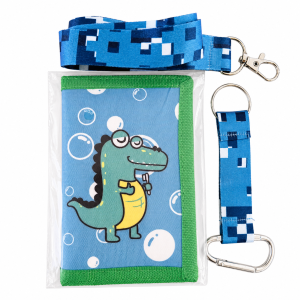 Cartera infantil dinosaurio con correa para el cuello azul - nuevo producto Eco-Dome