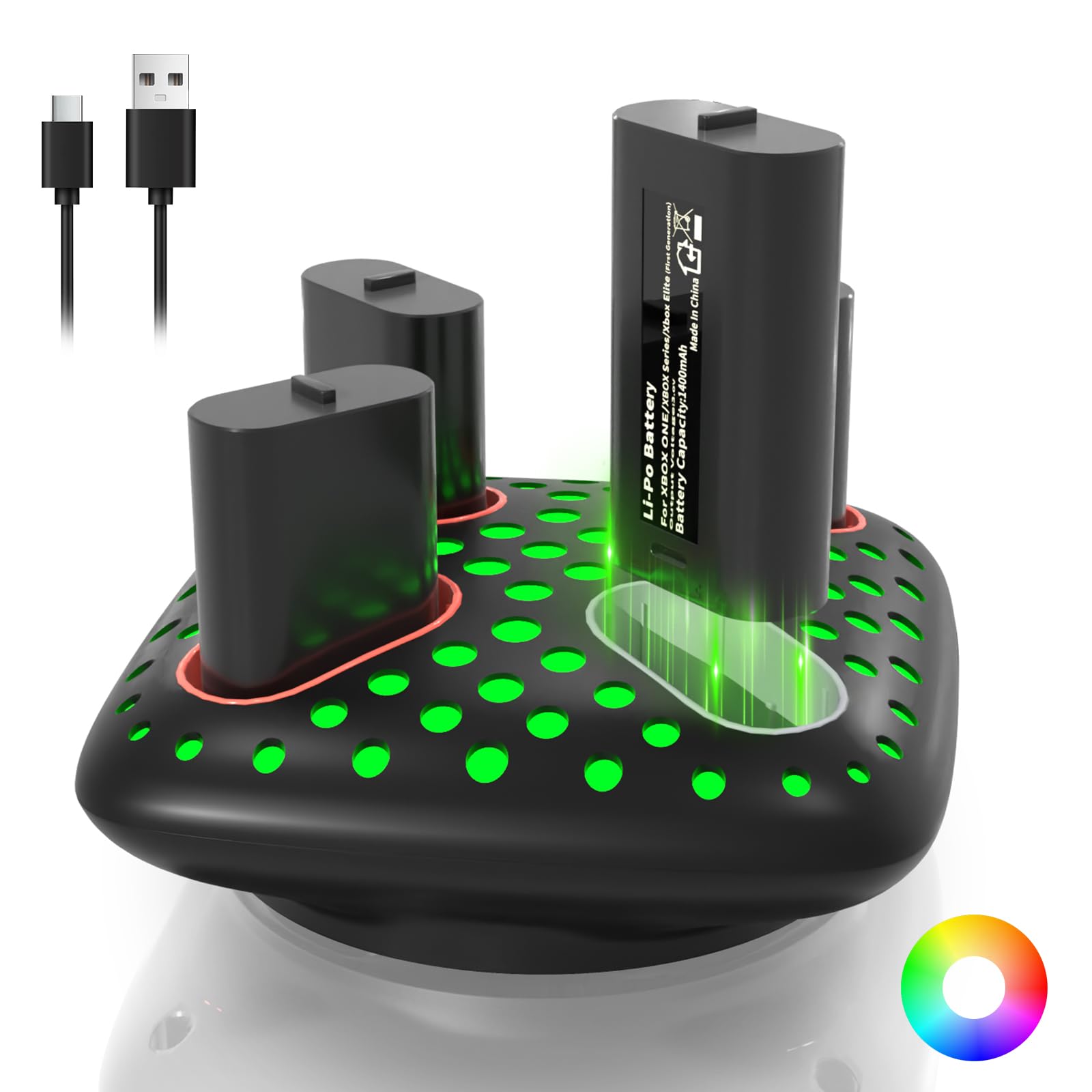 Kit de baterías recargables Xbox AceGamer con estación de carga