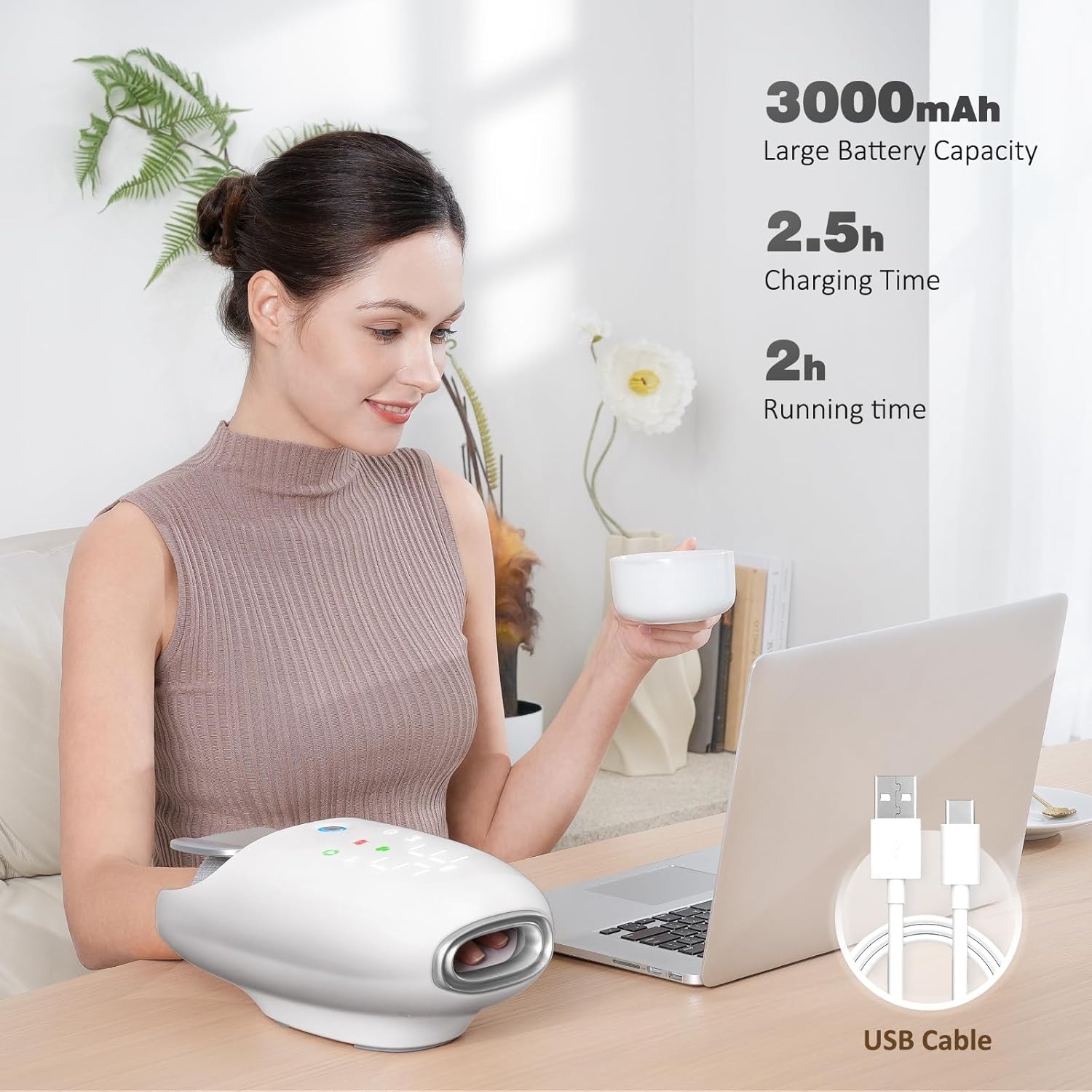 Elektrisches Handmassagegerät mit Kompression, Kneten – Bild 6