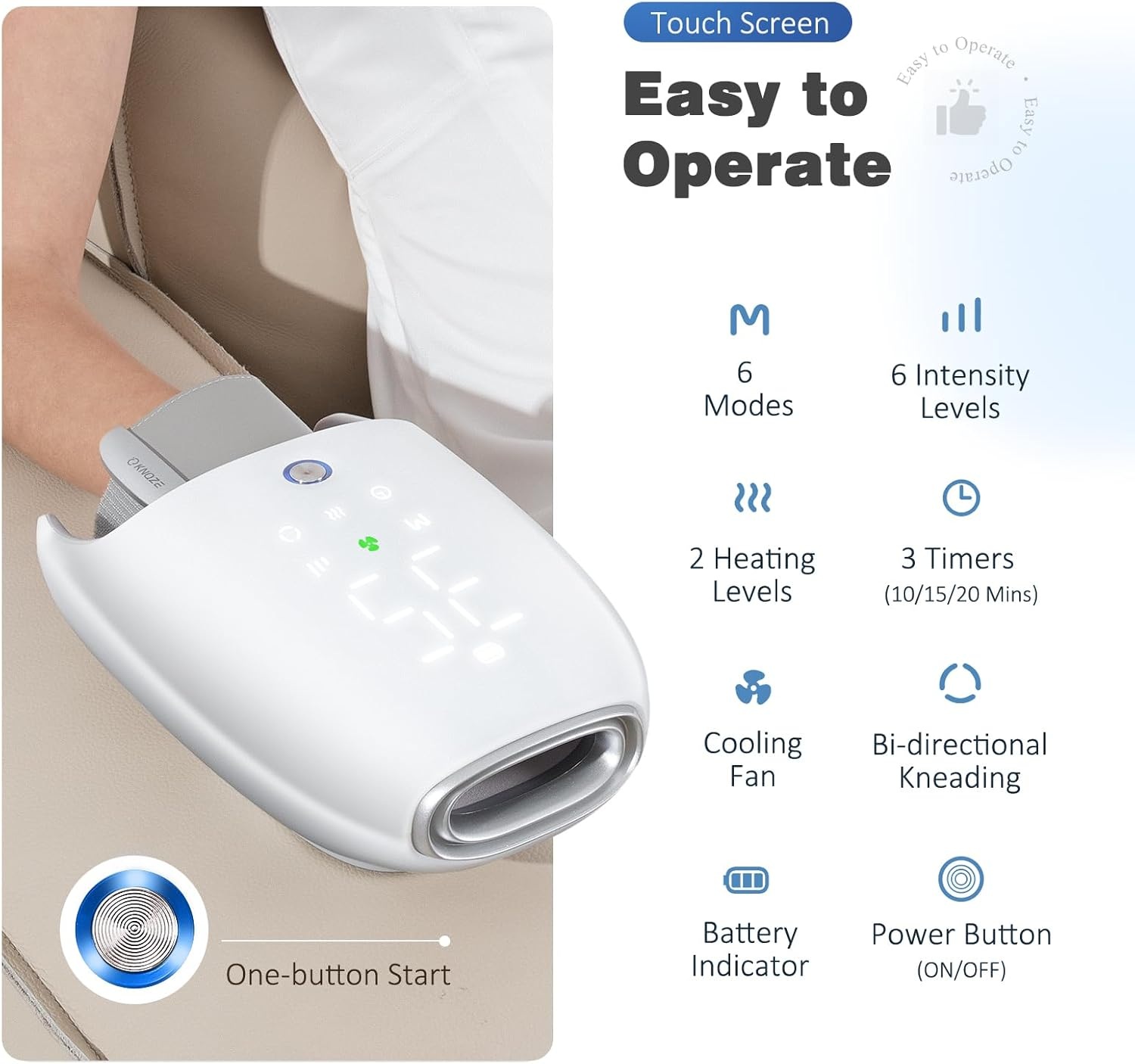 Elektrisches Handmassagegerät mit Kompression, Kneten – Bild 8