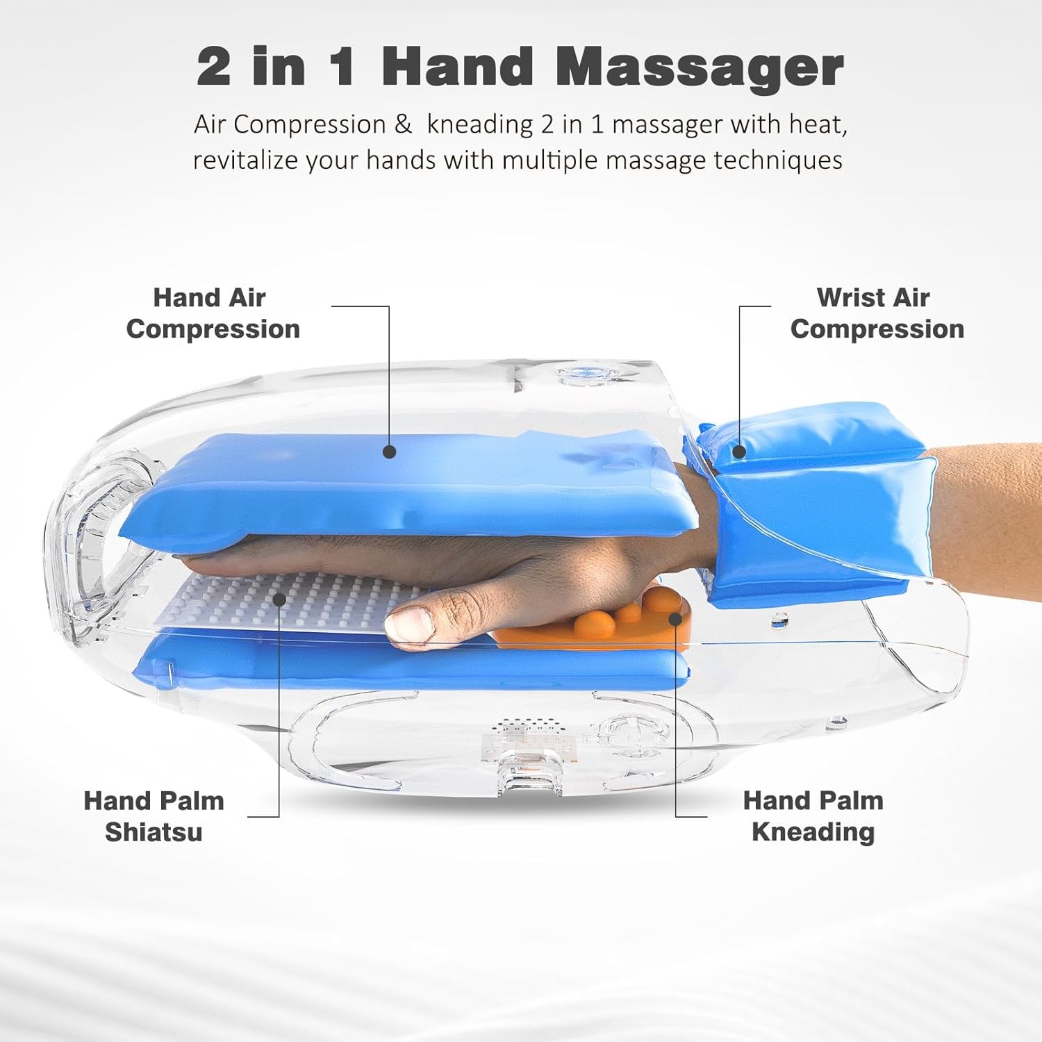Elektrisches Handmassagegerät mit Kompression, Kneten – Bild 9