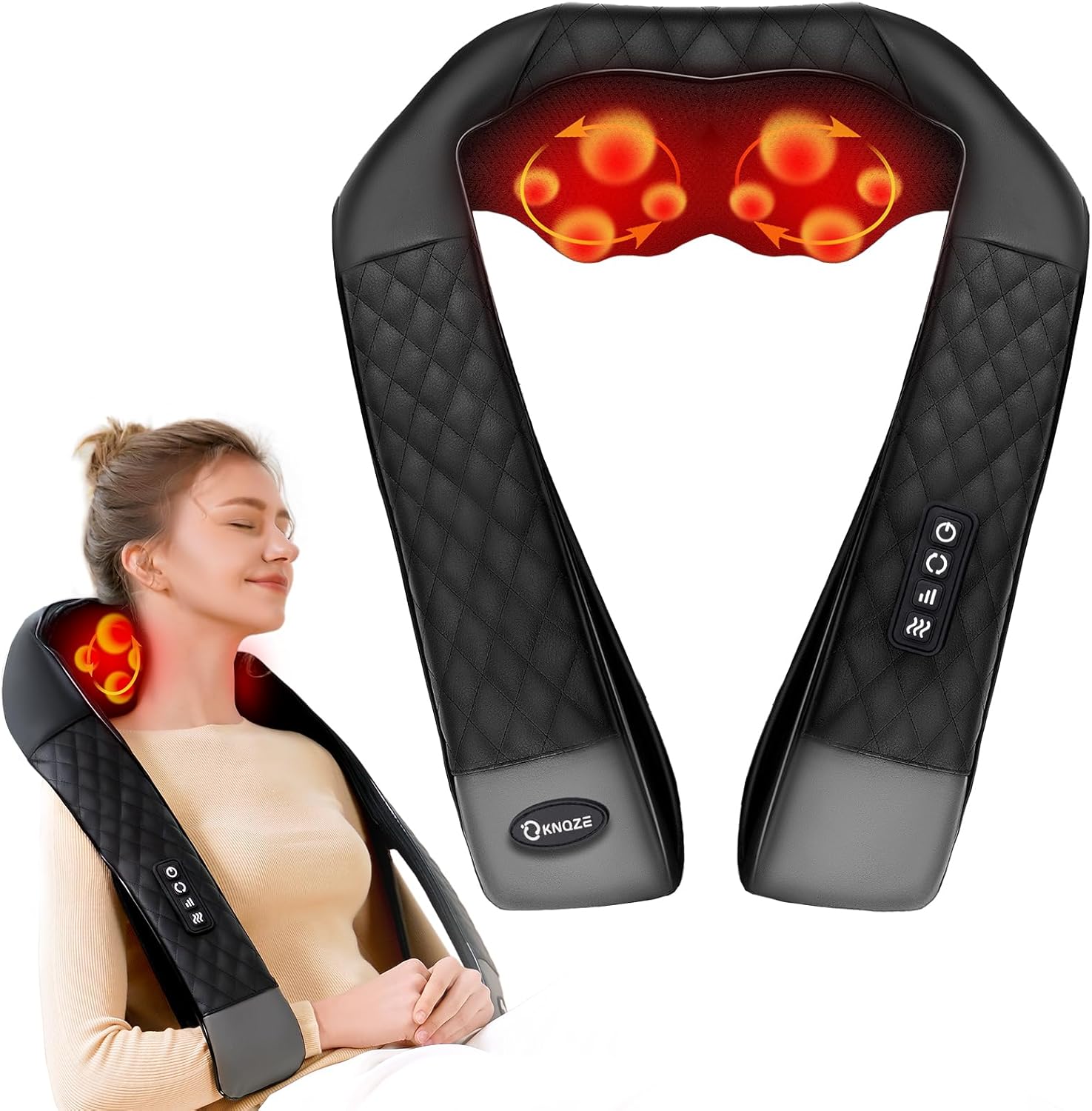 Masajeador cervical shiatsu 4D con calor KNQZE KN68 – reacondicionado