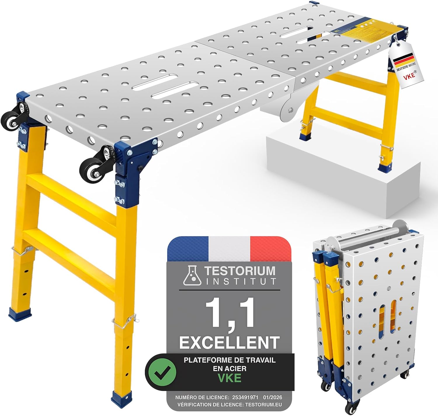 Plateforme de travail VKE 120 × 36 cm réglable – reconditionnée