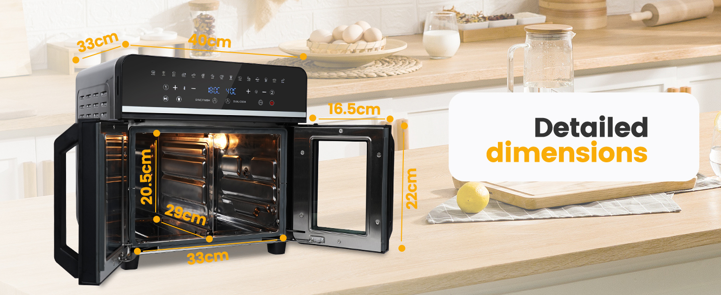 Mini horno freidora de aire de doble zona EMPHSISM 23L