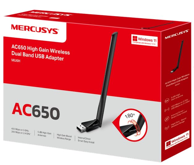 Mercusys MU6H – adaptador Wi-Fi USB reacondicionado