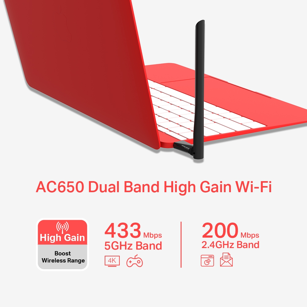 Mercusys MU6H – adaptador Wi-Fi USB reacondicionado
